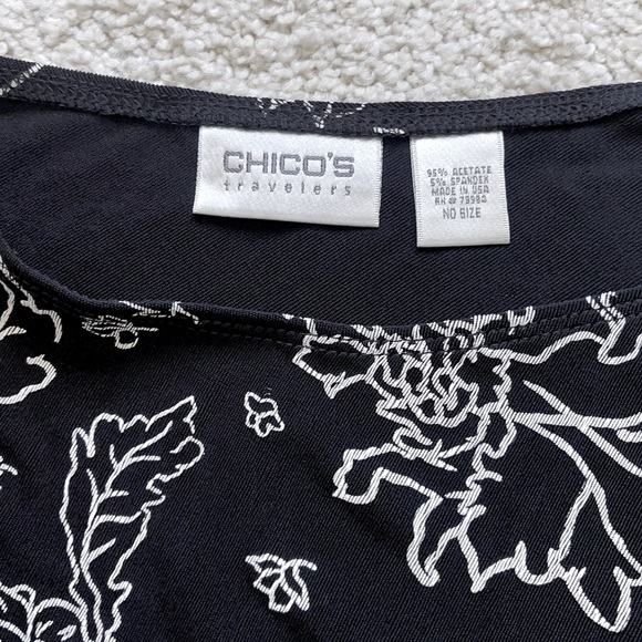 Chico’s Travelers Floral Triangle Poncho - Picture 2 of 3